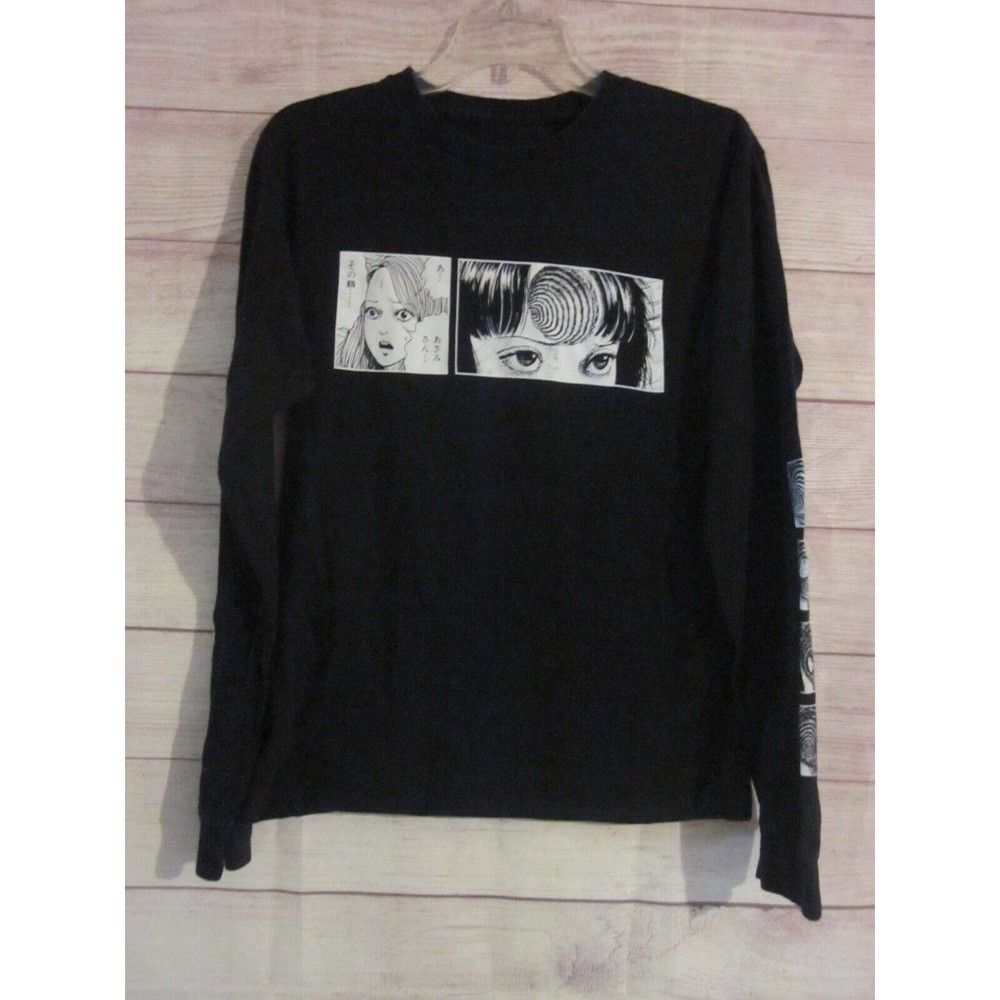 Hot Topic Uzumaki Size Small Long Sleeve T-Shirt Ripple Junction Black White